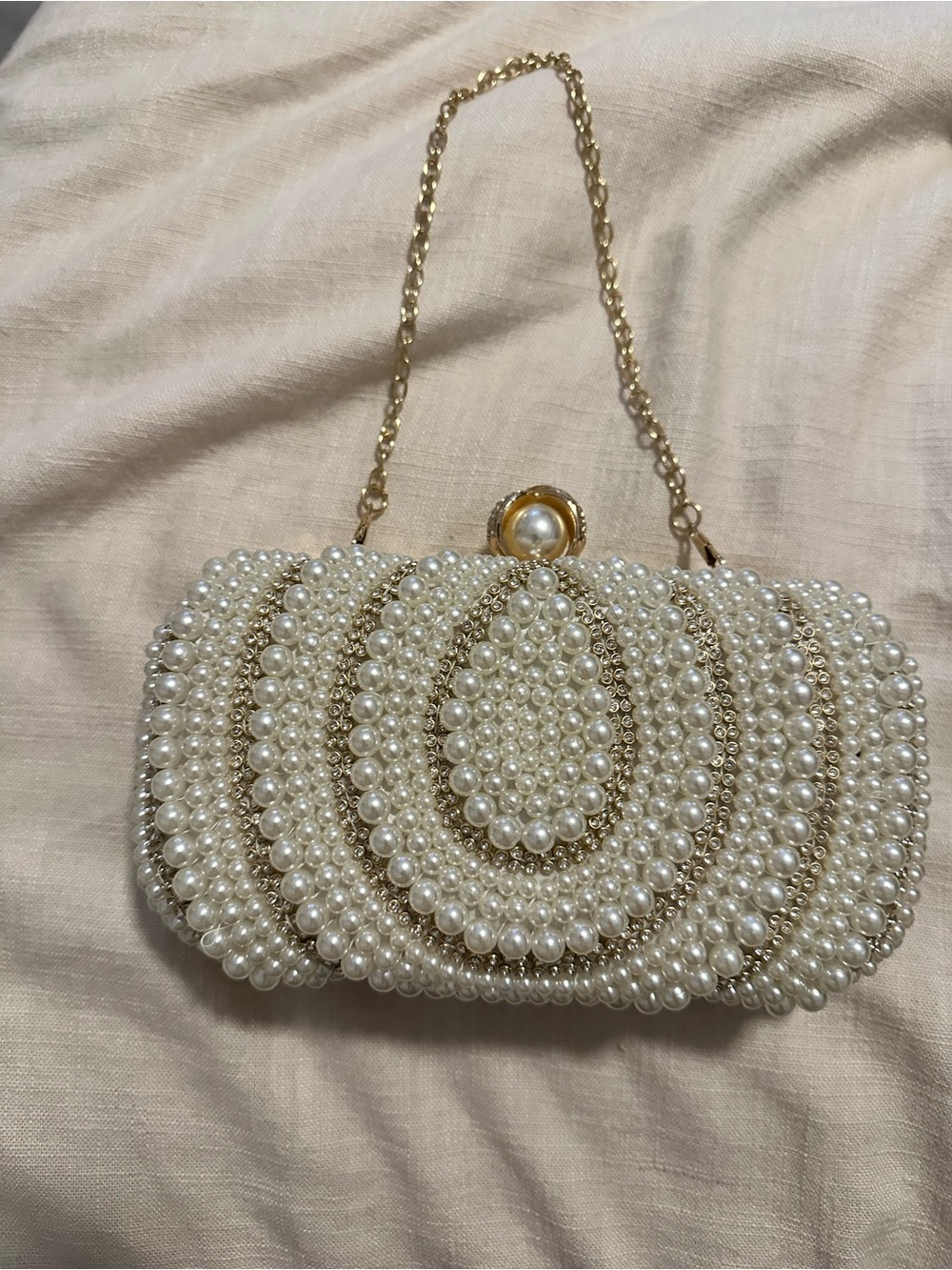 Bridal Pearl Beaded Clutch Handbag